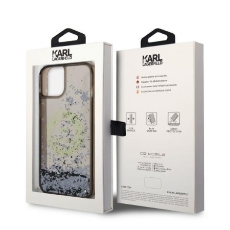 Husa pentru iPhone 15 Plus / iPhone 14 Plus - Karl Lagerfeld Hardcase Liquid Glitter (KLHCP14MLCRSGRK) - RSG