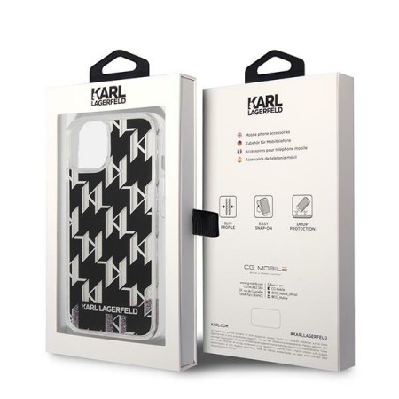 Husa pentru iPhone 15 Plus / iPhone 14 Plus - Karl Lagerfeld Hardcase Liquid Glitter (KLHCP14MLMNMK) - Monogram