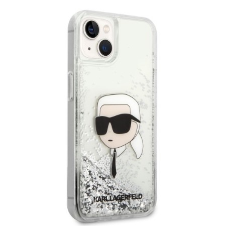 Husa pentru iPhone 15 Plus / iPhone 14 Plus - Karl Lagerfeld Hardcase Glitter (KLHCP14MLNKHCH) - Karl Head