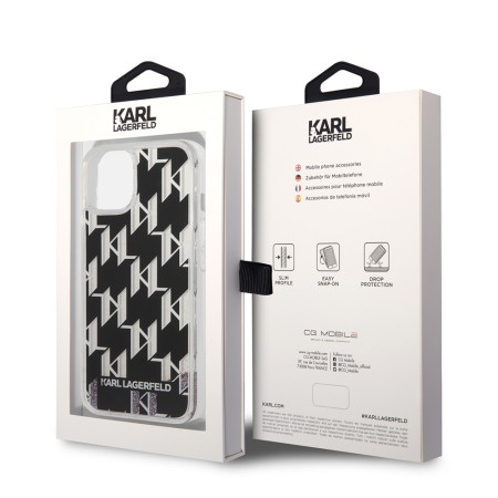 Husa pentru iPhone 15 / iPhone 14 / iPhone 13 - Karl Lagerfeld Hardcase Liquid Glitter (KLHCP14SLMNMK) - Monogram