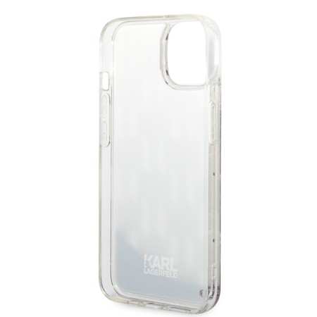 Husa pentru iPhone 15 / iPhone 14 / iPhone 13 - Karl Lagerfeld Hardcase Liquid Glitter (KLHCP14SLMNMS) - Silver Monogram