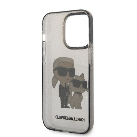 Husa pentru iPhone 14 Pro Max - Karl Lagerfeld Hardcase Glitter (KLHCP14XHNKCTGK) - KarlandChoupette