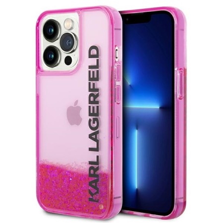 Husa pentru iPhone 14 Pro Max - Karl Lagerfeld Hardcase Liquid Glitter (KLHCP14XLCKVF) - Pink Elong