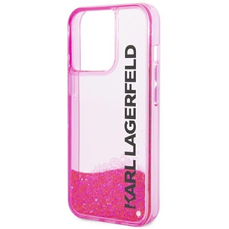 Husa pentru iPhone 14 Pro Max - Karl Lagerfeld Hardcase Liquid Glitter (KLHCP14XLCKVF) - Pink Elong