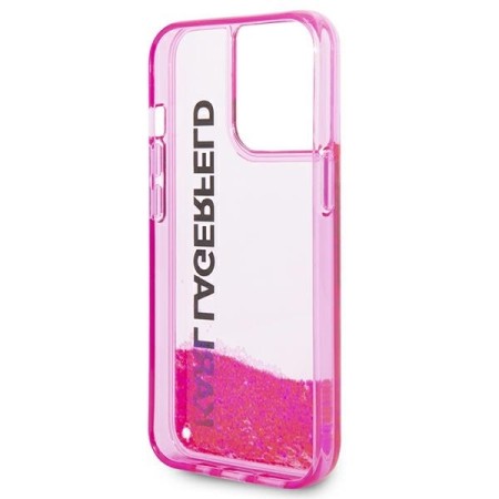 Husa pentru iPhone 14 Pro Max - Karl Lagerfeld Hardcase Liquid Glitter (KLHCP14XLCKVF) - Pink Elong