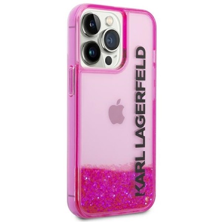 Husa pentru iPhone 14 Pro Max - Karl Lagerfeld Hardcase Liquid Glitter (KLHCP14XLCKVF) - Pink Elong