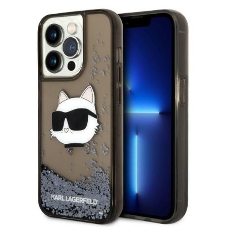 Husa pentru iPhone 14 Pro Max - Karl Lagerfeld Hardcase Glitter (KLHCP14XLNCHCK) - Choupette Head