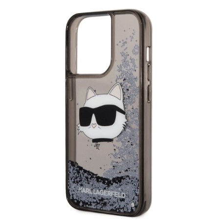 Husa pentru iPhone 14 Pro Max - Karl Lagerfeld Hardcase Glitter (KLHCP14XLNCHCK) - Choupette Head