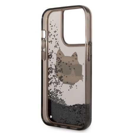 Husa pentru iPhone 14 Pro Max - Karl Lagerfeld Hardcase Glitter (KLHCP14XLNCHCK) - Choupette Head