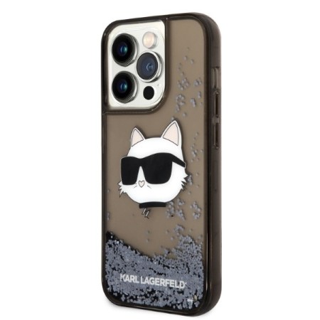 Husa pentru iPhone 14 Pro Max - Karl Lagerfeld Hardcase Glitter (KLHCP14XLNCHCK) - Choupette Head