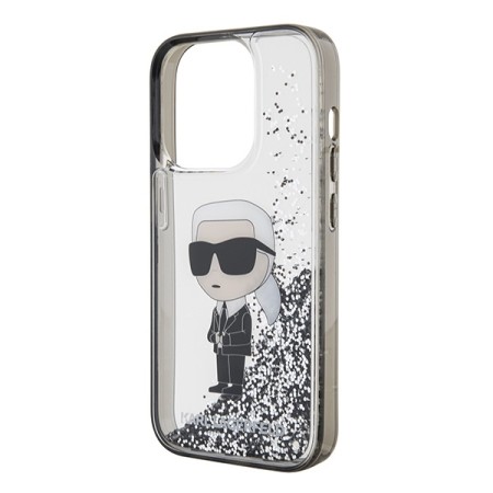 Husa pentru iPhone 15 Pro - Karl Lagerfeld Hardcase Liquid Glitter (KLHCP15LLKKNSK) - Transparent Ikonik