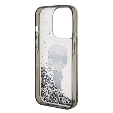 Husa pentru iPhone 15 Pro - Karl Lagerfeld Hardcase Liquid Glitter (KLHCP15LLKKNSK) - Transparent Ikonik