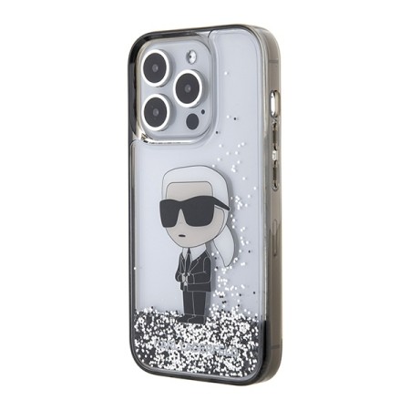 Husa pentru iPhone 15 Pro - Karl Lagerfeld Hardcase Liquid Glitter (KLHCP15LLKKNSK) - Transparent Ikonik