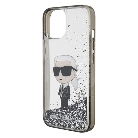 Husa pentru iPhone 15 / iPhone 14 / iPhone 13 - Karl Lagerfeld Hardcase Liquid Glitter (KLHCP15SLKKNSK) - Transparent Ikonik