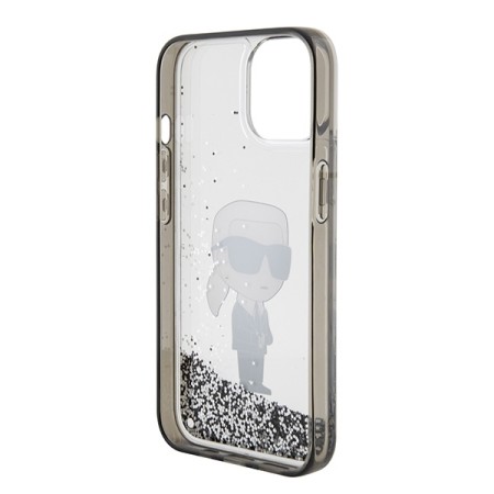 Husa pentru iPhone 15 / iPhone 14 / iPhone 13 - Karl Lagerfeld Hardcase Liquid Glitter (KLHCP15SLKKNSK) - Transparent Ikonik