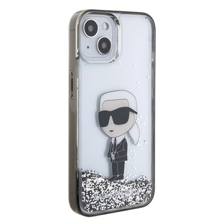 Husa pentru iPhone 15 / iPhone 14 / iPhone 13 - Karl Lagerfeld Hardcase Liquid Glitter (KLHCP15SLKKNSK) - Transparent Ikonik