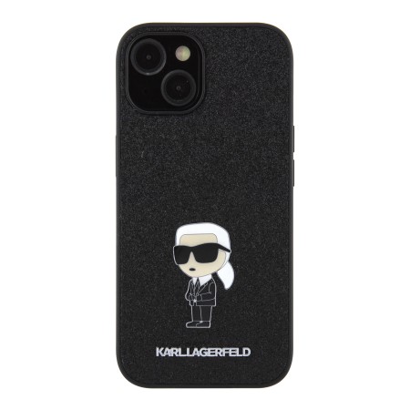 Husa pentru iPhone 15 / iPhone 14 / iPhone 13 - Karl Lagerfeld Hardcase Glitter Fixed (KLHCP15SGKNPSK) - Ikonik Logo