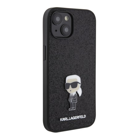 Husa pentru iPhone 15 / iPhone 14 / iPhone 13 - Karl Lagerfeld Hardcase Glitter Fixed (KLHCP15SGKNPSK) - Ikonik Logo