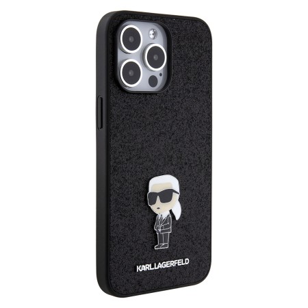 Husa pentru iPhone 15 Pro Max - Karl Lagerfeld Hardcase Glitter Fixed (KLHCP15XGKNPSK) - Ikonik Logo