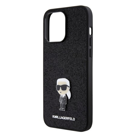 Husa pentru iPhone 15 Pro Max - Karl Lagerfeld Hardcase Glitter Fixed (KLHCP15XGKNPSK) - Ikonik Logo