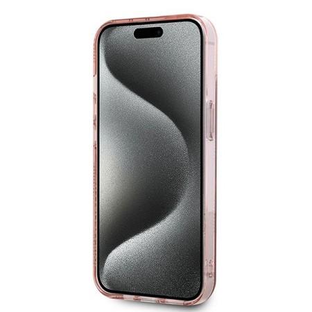 Husa pentru iPhone 15 / iPhone 14 / iPhone 13 - Karl Lagerfeld IML Luxury (KLHCP14SHKLPCHP) - Pink Choupette HeadandMonogram