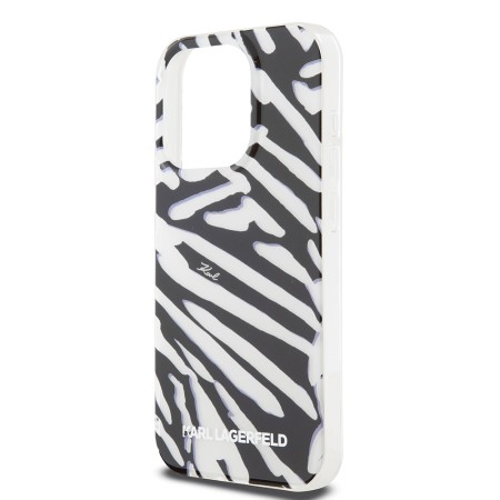 Husa pentru iPhone 15 Pro - Karl Lagerfeld IML Luxury (KLHCP15LHZBPKCCK) - Zebra PatternandCord