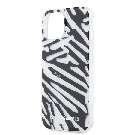 Husa pentru iPhone 15 / iPhone 14 / iPhone 13 - Karl Lagerfeld IML Luxury (KLHCP15SHZBPKCCK) - Zebra PatternandCord