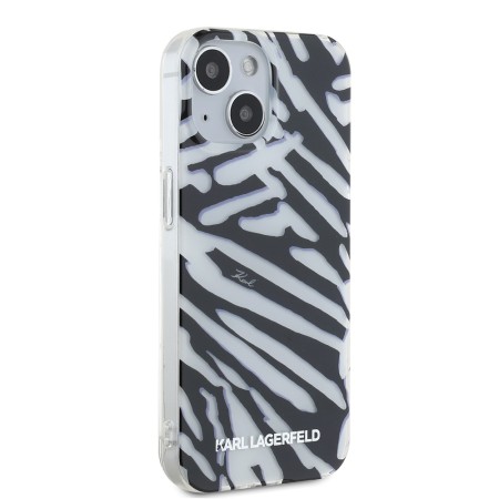 Husa pentru iPhone 15 / iPhone 14 / iPhone 13 - Karl Lagerfeld IML Luxury (KLHCP15SHZBPKCCK) - Zebra PatternandCord