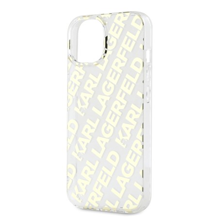 Husa pentru iPhone 15 / iPhone 14 / iPhone 13 - Karl Lagerfeld IML Luxury (KLHCP15SHKFOEMD) - Gold Fullover Logo