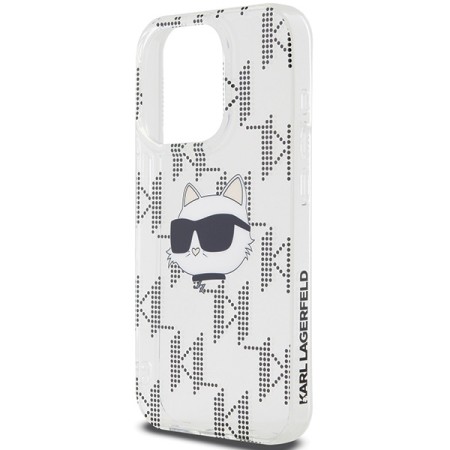 Husa pentru iPhone 15 Pro Max - Karl Lagerfeld IML Luxury (KLHCP15XHKLPCHT) - Transparent Choupette HeadandMonogram