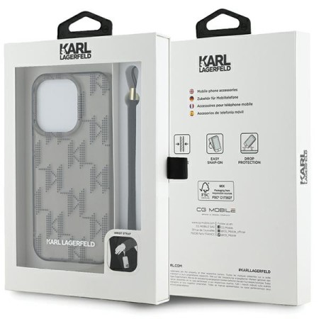 Husa pentru iPhone 15 Pro Max - Karl Lagerfeld IML Luxury (KLHCP15XHKDPNSK) - Mono KL PatternandCord