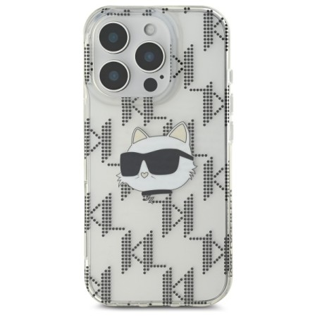 Husa pentru iPhone 16 Pro - Karl Lagerfeld IML Luxury Electroplated (KLHCP16LHKLPCHT) - Transparent Choupette Head