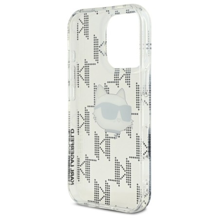 Husa pentru iPhone 16 Pro - Karl Lagerfeld IML Luxury Electroplated (KLHCP16LHKLPCHT) - Transparent Choupette Head