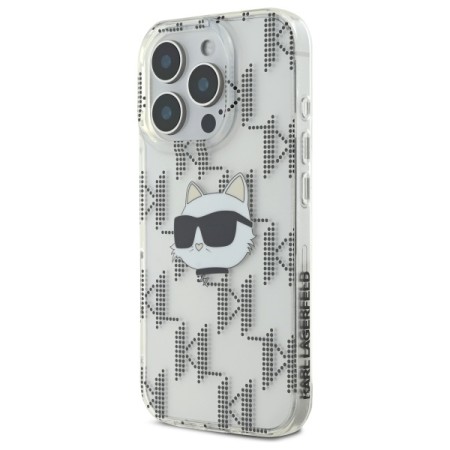 Husa pentru iPhone 16 Pro - Karl Lagerfeld IML Luxury Electroplated (KLHCP16LHKLPCHT) - Transparent Choupette Head