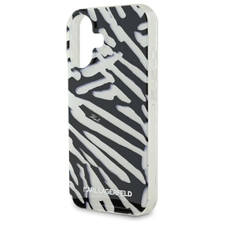 Husa pentru iPhone 16 - Karl Lagerfeld IML Luxury (KLHCP16SHZBPKCCK) - Zebra PatternandCord