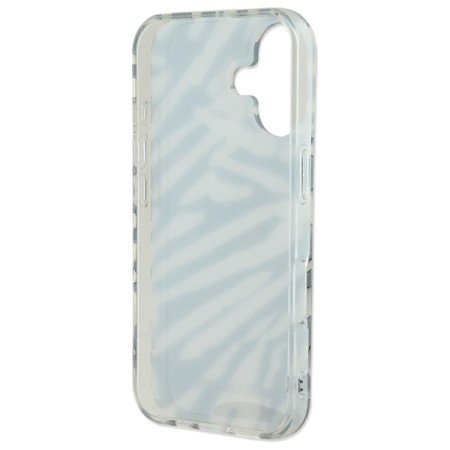 Husa pentru iPhone 16 - Karl Lagerfeld IML Luxury (KLHCP16SHZBPKCCK) - Zebra PatternandCord