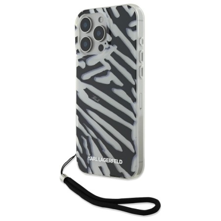 Husa pentru iPhone 16 Pro Max - Karl Lagerfeld IML Luxury (KLHCP16XHZBPKCCK) - Zebra PatternandCord