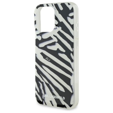 Husa pentru iPhone 16 Pro Max - Karl Lagerfeld IML Luxury (KLHCP16XHZBPKCCK) - Zebra PatternandCord