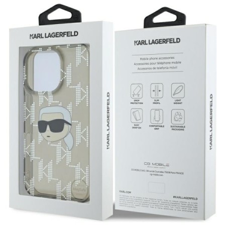 Husa pentru iPhone 16 Pro Max - Karl Lagerfeld IML Luxury (KLHCP16XHKLPKHK) - Karl Head Electroplated