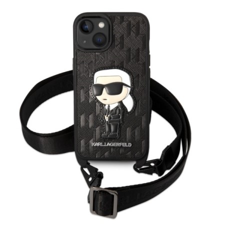 Husa iPhone 15 / iPhone 14 / iPhone 13 - Karl Lagerfeld Hardcase Monogram (KLHCP14SSTKMK) - Ikonik Patch