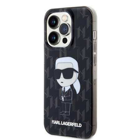 Husa iPhone 15 Pro - Karl Lagerfeld Hardcase Monogram (KLHCP15LHNKMKLK) - Ikonik