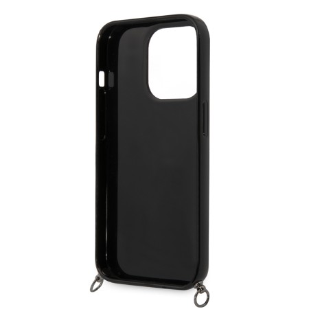 Husa iPhone 14 Pro - Karl Lagerfeld Hardcase with Strap (KLHCP14LSTSTP) - Pink Color Stripes