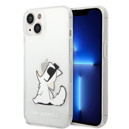 Husa iPhone 14 Plus / iPhone 15 Plus - Karl Lagerfeld Hardcase Transparent (KLHCP14MCFNRC) - Choupette Fun