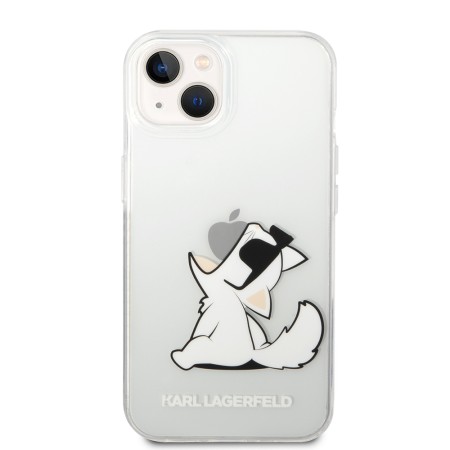 Husa iPhone 14 Plus / iPhone 15 Plus - Karl Lagerfeld Hardcase Transparent (KLHCP14MCFNRC) - Choupette Fun