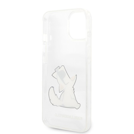 Husa iPhone 14 Plus / iPhone 15 Plus - Karl Lagerfeld Hardcase Transparent (KLHCP14MCFNRC) - Choupette Fun