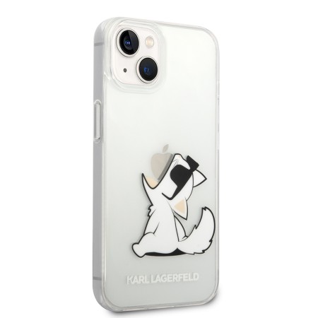 Husa iPhone 14 Plus / iPhone 15 Plus - Karl Lagerfeld Hardcase Transparent (KLHCP14MCFNRC) - Choupette Fun