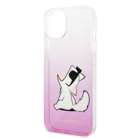 Husa iPhone 14 Plus / iPhone 15 Plus - Karl Lagerfeld Hardcase (KLHCP14MCFNRCPI) - Pink Choupette Fun