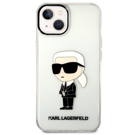 Husa iPhone 15 Plus / iPhone 14 Plus - Karl Lagerfeld Hardcase Transparent (KLHCP14MHNIKTCT) - Ikonik Karl Lagerfeld