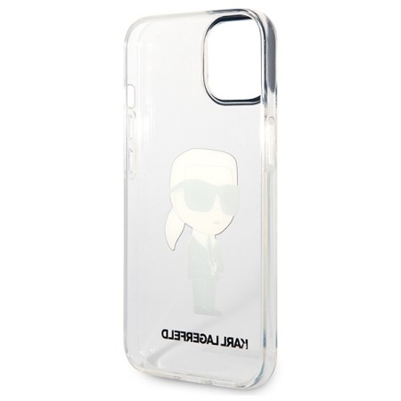 Husa iPhone 15 Plus / iPhone 14 Plus - Karl Lagerfeld Hardcase Transparent (KLHCP14MHNIKTCT) - Ikonik Karl Lagerfeld