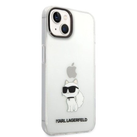 Husa iPhone 15 Plus / iPhone 14 Plus - Karl Lagerfeld Hardcase Transparent (KLHCP14MHNCHTCT) - Ikonik Choupette